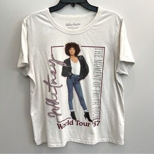 Whitney Houston The Moment Of Truth World Tour ‘87 T Shirt Women’s XL Off White